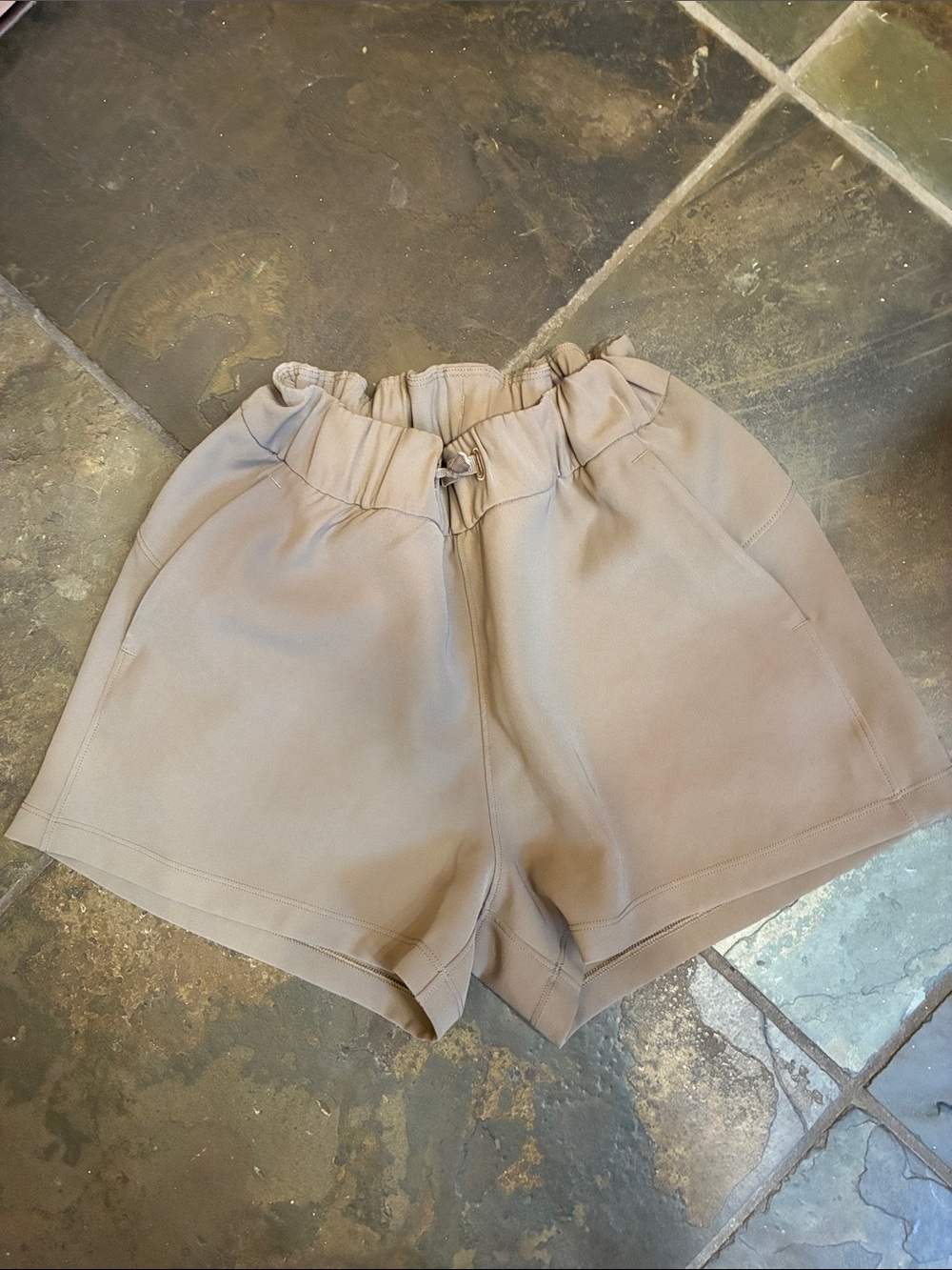 lululemon athletica High-Waist Drawstring Shorts — Light Taupe